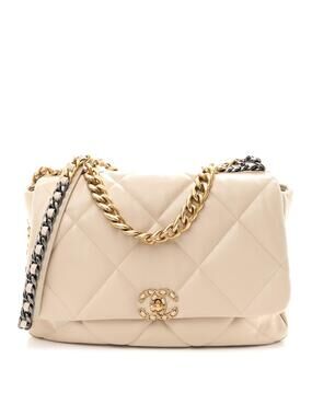 Goatskin Quilted Maxi Chanel 19 Flap #286825C49B